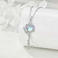 wholesale 925 Sterling Silver Moonstone Hummingbird Key Pendant Necklaces for Women s-0-4