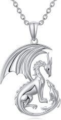 wholesale 925 Sterling Silver Dragon & Baby Pendant Necklaces - Cute Family s for Women-0-0