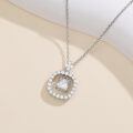 wholesale White Gold Plated Silver & Moissanite Geometric Radiant Cut Solitaire Necklace, 1.0ct GRA Certified, Adjustable Chain, Hypoallergenic Jewelry Gift-0-2