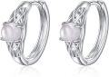wholesale 925 Sterling Silver Rose Quartz Hoop Earrings, 0.66-0.83, Hypoallergenic, Gift Box-0-0
