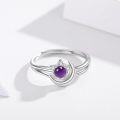 wholesale 925 Sterling Silver Moonstone Moon & Star Ring, Size 8, Adjustable 7-9, 7mm Stone, 2.7g, Gift for Women-0-4
