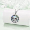 wholesale 925 Sterling Silver Abalone Shell Triple Moon Goddess Pendant Necklace for Women-0-1