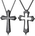 wholesale Black 925 Sterling Silver Cross Pendant Necklaces for Men & Women - Religious s for Baptisms and Weddings-0-0