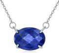 wholesale 925 Sterling Silver Lapis Lazuli Oval Cut Gemstone Pendant Necklace for Women Fine  for Mom Wife Friends-0-0
