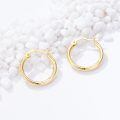 wholesale 14K Gold Round Hoop Earrings for Women - Shiny Polished Lightweight 12mm Diameter Jewelry Accessories-0-1