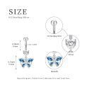 wholesale 925 Sterling Silver Blue Butterfly Belly Button Ring 14G Hypoallergenic Dangling Navel Jewelry Gift-0-3