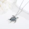 wholesale 925 Sterling Silver Turquoise Turtle Pendant Necklace Sea Life Jewelry for Women Gifts-0-1