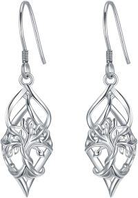 wholesale TOUPOP Tree Of Life Earrings Sterling Silver Tree Of Life Dangle Drop Earrings Tree Of Life Jewelry Christmas Xmas Birthday Gifts For Her Women Mom Grandma -undefined