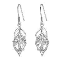 TOUPOP Sterling Silver Tree Of Life Dangle Drop Earrings-undefined