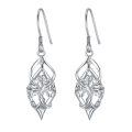 TOUPOP Sterling Silver Tree Of Life Dangle Drop Earrings-0-0