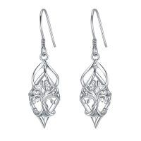 TOUPOP Sterling Silver Tree Of Life Dangle Drop Earrings-undefined