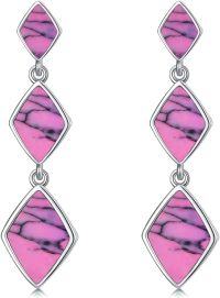 wholesale  Sterling Silver Crystal Butterfly Dragonfly Bee Dangle Drop Earrings -H2-Pink