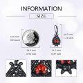 wholesale 925 Sterling Silver Black Bat & Spider Stud Earrings for Women - Gothic Halloween-0-3