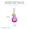TOUPOP Sterling Silver Pink Tourmaline Marigold Pendant Necklace-0-4
