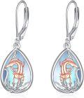 wholesale 925 Sterling Silver Teardrop Dangle Earrings with Axolotl Design Leverback Hypoallergenic for Women-0-0