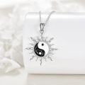 wholesale 925 Sterling Silver Yin Yang Sun Pendant Necklace  for Women-0-3