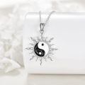 wholesale 925 Sterling Silver Yin Yang Sun Pendant Necklace  for Women-0-3
