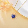 wholesale 14K Gold 3Ct Heart Cut Created Birthstone Love Heart Necklace for Women-0-2