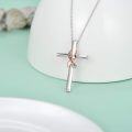 wholesale 925 Sterling Silver Breast Cancer Awareness Survivor Cross Pendant Necklace for Women-0-4