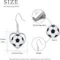wholesale 925 Sterling Silver Heart-Shaped Soccer Ball Drop Earrings - Sporty Gift for Her-0-5