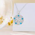 wholesale 925 Sterling Silver Turquoise Triple Moon Goddess Celtic Knot Pentacle Sun & Moon Hecate Tetragrammaton Pendant Necklace-0-2