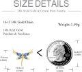 wholesale 14K Gold Blue Crystal Dragonfly Butterfly Pendant Necklace for Women-0-3