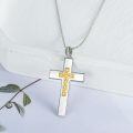 wholesale 925 Sterling Silver Gold Plated Cubic Zirconia Cross Pendant Necklace for Women-0-1