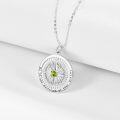 wholesale 925 Sterling Silver Compass Birthstone Necklace - 24mm, 18+2 Chain, Gift for Women, Hypoallergenic, Tarnish Resistant-0-1