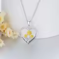 TOUPOP Sterling Silver Tulips Rose Sunflower Lotus Flower Pendant Necklace-0-1