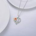 wholesale 925 Sterling Silver Heart Rose Pendant Necklaces for Women Gifts-0-5