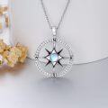 wholesale TOUPOP Compass Necklace For Women 925 Sterling Silver Compass Moonstone Pendant Necklaces Jewelry Gifts For Women Lover Birthday Christmas -0-4