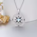 TOUPOP Sterling Silver Moonstone Compass Pendant Necklace for Women-0-4
