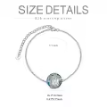 TOUPOP Sterling Silver Blue Crystal Tree Of Life W Initial Anklet Bracelet-0-2