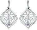 wholesale 925 Sterling Silver Celtic Heart Knot Leverback Dangle Drop Earrings for Women and Teen Girls-0-0
