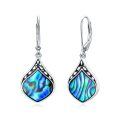 wholesale 925 Sterling Silver Abalone Shell Drop Earring for Women  4cm Long-0-0