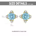 wholesale 14K Gold Round Blue Topaz & Cubic Zirconia Stud Earrings for Women - Elegant Set-0-3