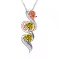 TOUPOP Sterling Silver Topaz November Birthstone Rose Flower Necklace For Sister-0-0