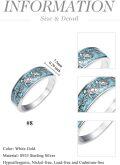 wholesale TOUPOP Turquoise Rings For Women 925 Sterling Silver Promise Engagement Statement Boho Vintage Finger Antique Turquoise Ring Jewelry Gift For Women Christmas Birthday -0-4