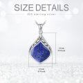 wholesale Sterling Silver Natural Gemstone Teardrop Pendant Necklace-0-41