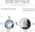 wholesale 925 Sterling Silver Blue Crystal Tree of Life Pendant with Cats and Moon for Cat Lovers-0-3