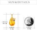 wholesale 925 Sterling Silver Honeycomb & Bee Design Amber Teardrop Pendant Necklace for Women-0-4