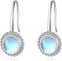 wholesale 925 Sterling Silver Moonstone Lapis Lazuli Peridot Amethyst Teardrop Dangle Earrings-moonstone dangle