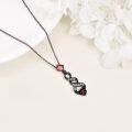 wholesale 925 Sterling Silver Red Crystal Black Rose Infinity Pendant Necklace for Women Valentines Day Gifts-0-2
