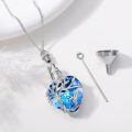 TOUPOP Sterling Silver Blue Crystal Hummingbird Tree Of Life Cremation Urn Necklace-0-3