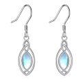 wholesale 925 Sterling Silver Rainbow Moonstone Drop Earrings Platinum Plated Infinity Twist For Women-0-0