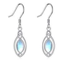 wholesale 925 Sterling Silver Rainbow Moonstone Drop Earrings Platinum Plated Infinity Twist For Women-Celtic Knot-02