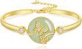 wholesale Jade Bracelet For Women 14k Gold Plated Sterling Silver Tree Of Life/lotus/cat/hummingbird/dragonfly/bee/butterfly Jade Jewelry Christmas Gifts For Mom Wife Grandma -0-0