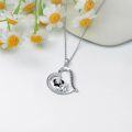 wholesale 925 Sterling Silver Pug in Heart Pendant Necklace for Women Dog Lovers -0-3