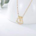 wholesale 14K Gold CZ Heart & Cross Pendant Necklace - Religious s for Women/Mom/Wife-0-2