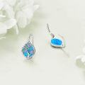wholesale 925 Sterling Silver Blue Opal Tree of Life Leverback Earrings-0-3